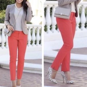 Banana Republic Sloan Fit Coral Crop Pants